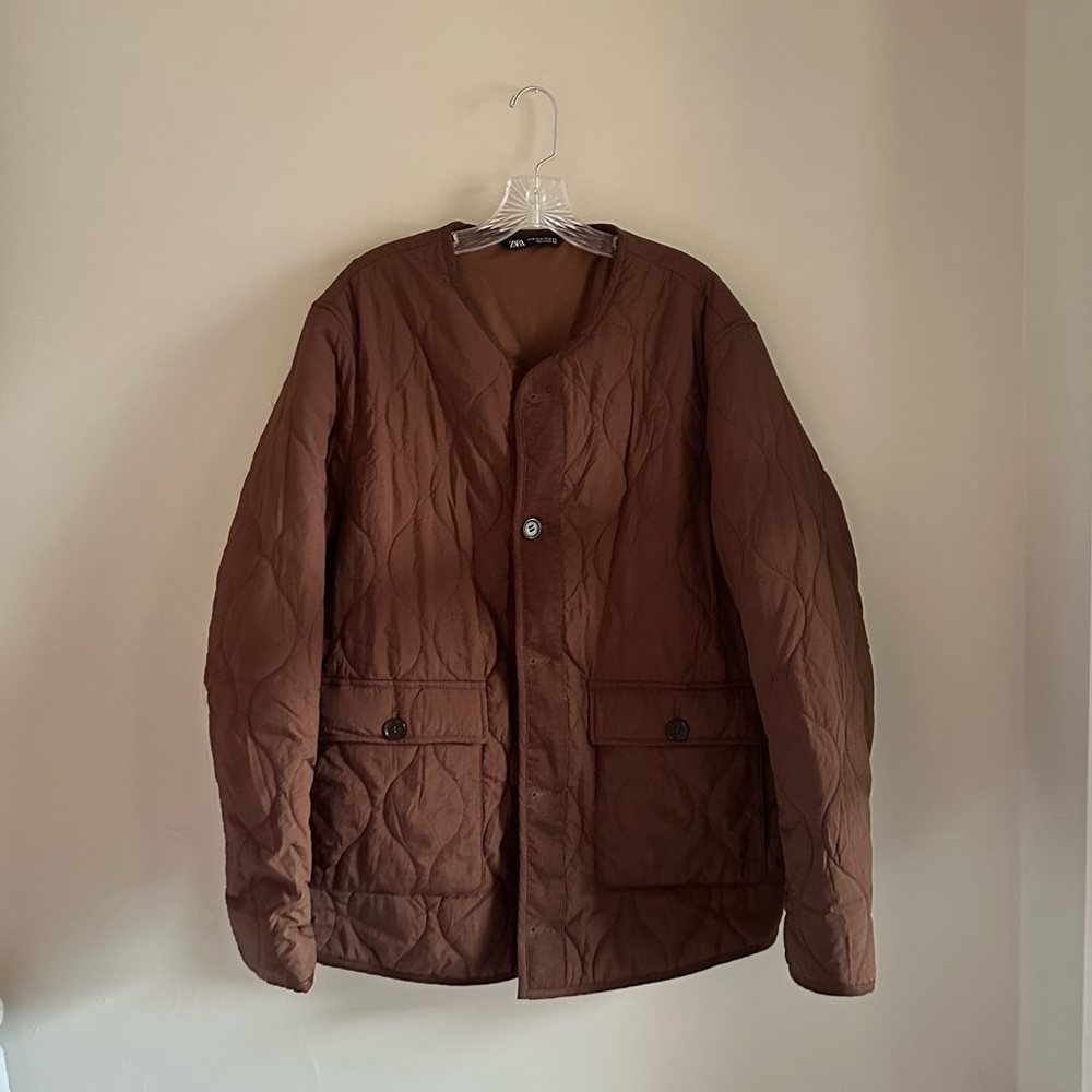 Zara Quilted Jacket in Brown